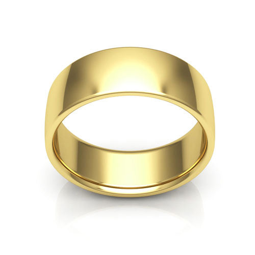 18K Yellow Gold 7mm low dome comfort fit wedding bands