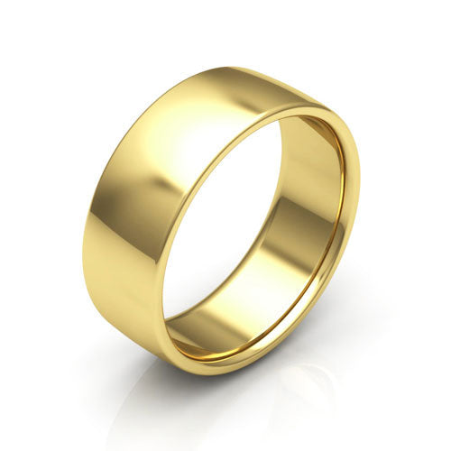 18K Yellow Gold 7mm low dome comfort fit wedding bands