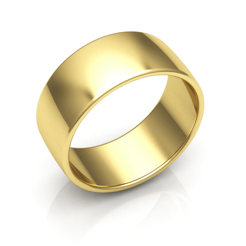 14K Yellow Gold 8mm low dome  wedding bands