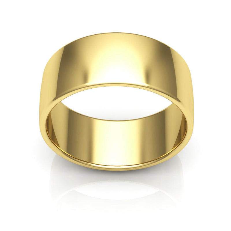10K Yellow Gold 8mm low dome  wedding bands
