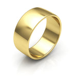 18K Yellow Gold 8mm low dome  wedding bands