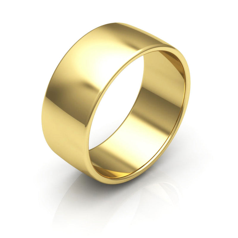 10K Yellow Gold 8mm low dome  wedding bands