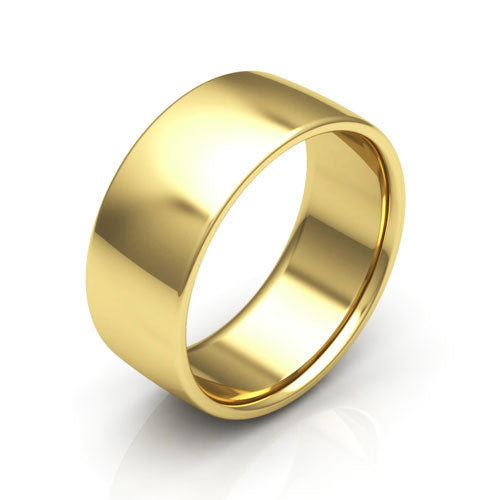18K Yellow Gold 8mm low dome comfort fit wedding bands