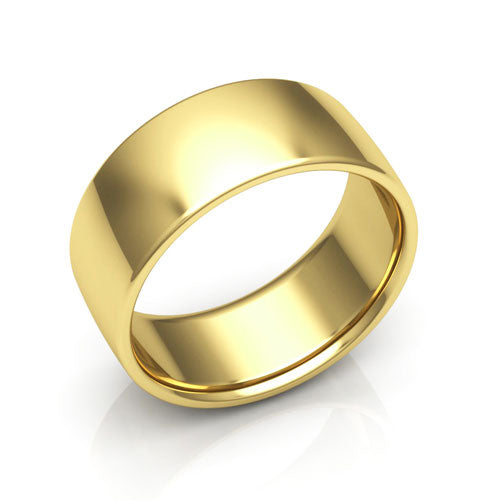 10K Yellow Gold 8mm low dome comfort fit wedding bands
