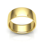 10K Yellow Gold 8mm low dome comfort fit wedding bands