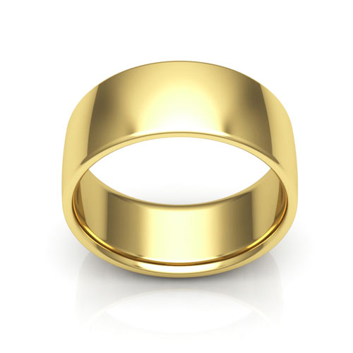 10K Yellow Gold 8mm low dome comfort fit wedding bands