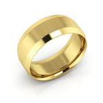 14K Yellow Gold 8mm beveled edge comfort fit  wedding bands