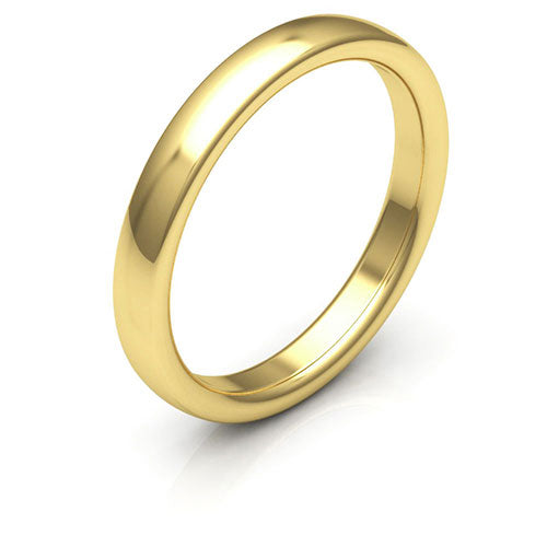 18K Yellow Gold 3mm low dome comfort fit wedding bands