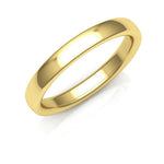 18K Yellow Gold 3mm low dome comfort fit wedding bands