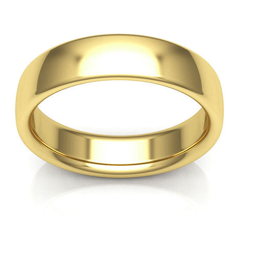 18K Yellow Gold 5mm low dome comfort fit wedding bands