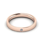 Clearance 14K Rose Gold 3mm flat comfort fit diamond wedding bands (size 10.25) - DELLAFORA