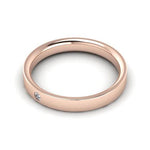 Clearance 14K Rose Gold 3mm flat comfort fit diamond wedding bands (size 10.25) - DELLAFORA