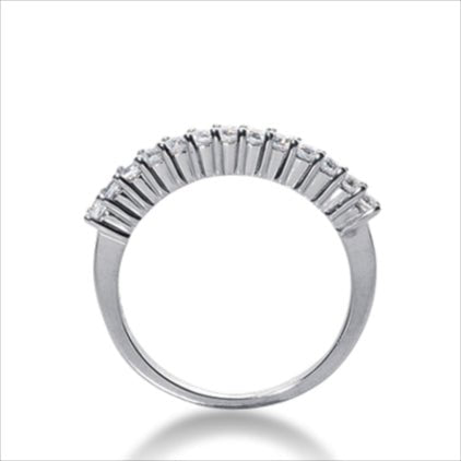 Clearance-14K WHITE 2.5MM PRONG SET WEDDING BAND - DELLAFORA