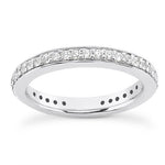 Clearance : 14K White gold 3mm eternity women's 0.37 carats diamond wedding band size 7.5. - DELLAFORA