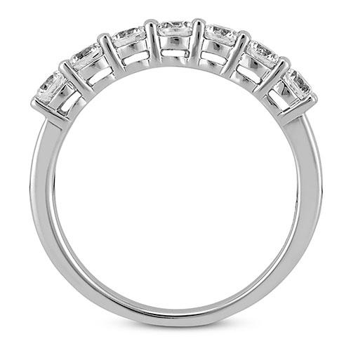 Clearance - 14K White gold 4mm prong set women's 0.70 carats diamond wedding bands. - DELLAFORA