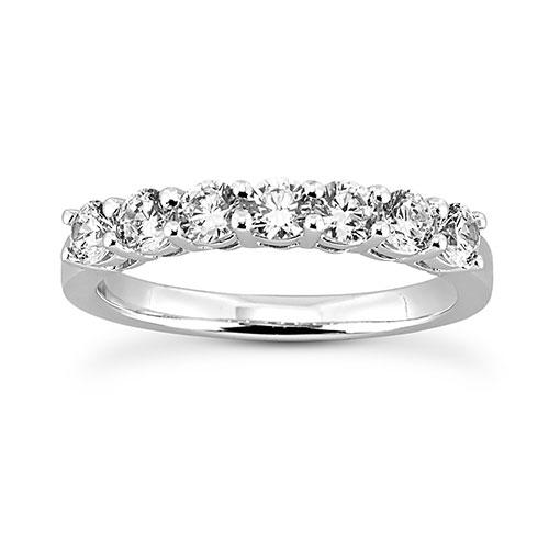 Clearance - 14K White gold 4mm prong set women's 0.70 carats diamond wedding bands. - DELLAFORA