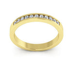 Clearance : 14K Yellow gold 3mm channel set women's 0.22 carats diamond wedding band size 7 - DELLAFORA