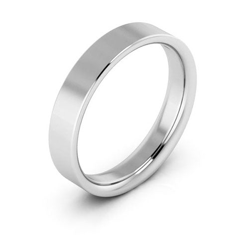 Cobalt Chrome 4mm flat comfort fit wedding band - DELLAFORA