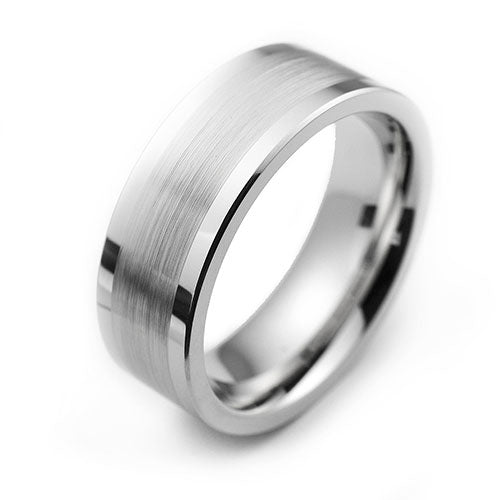 Cobalt Chrome 8mm fancy design comfort fit wedding band - DELLAFORA