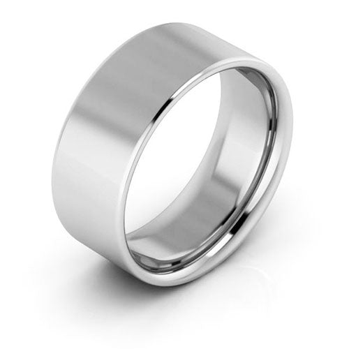 Cobalt Chrome 8mm flat comfort fit wedding band - DELLAFORA