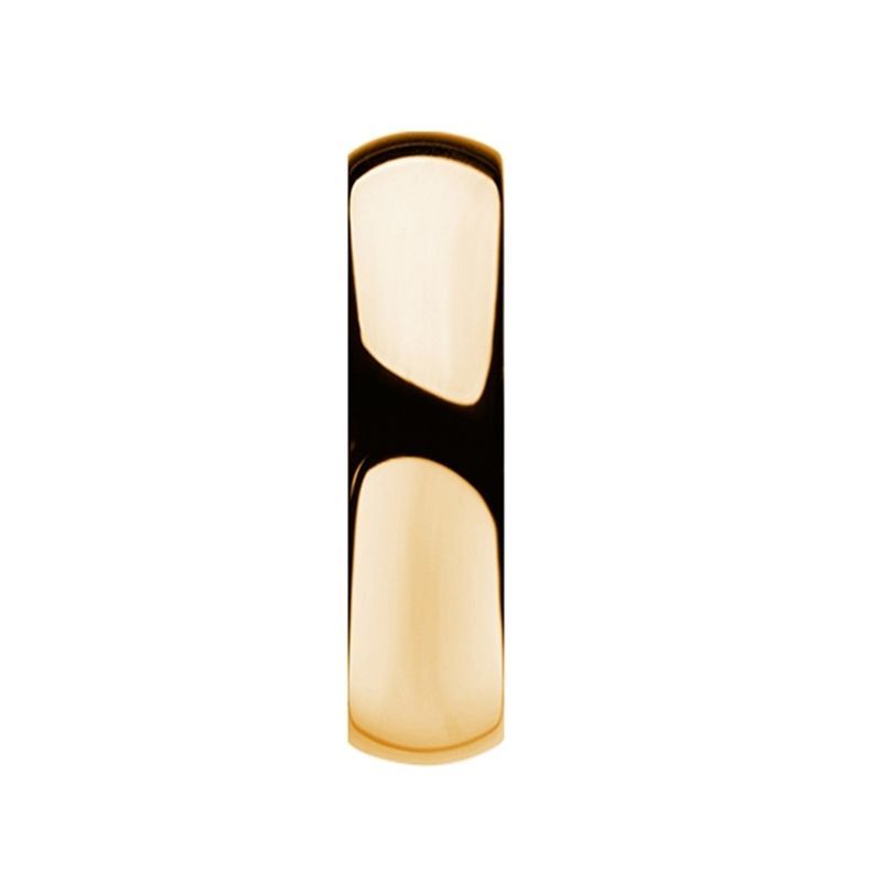 ORO Traditional Domed Gold - Plated Tungsten Carbide Wedding Ring - 6mm - DELLAFORA