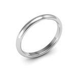 Silver 2.5mm half round comfort fit wedding band - DELLAFORA