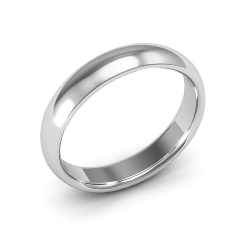 Silver 4mm half round comfort fit wedding band - DELLAFORA