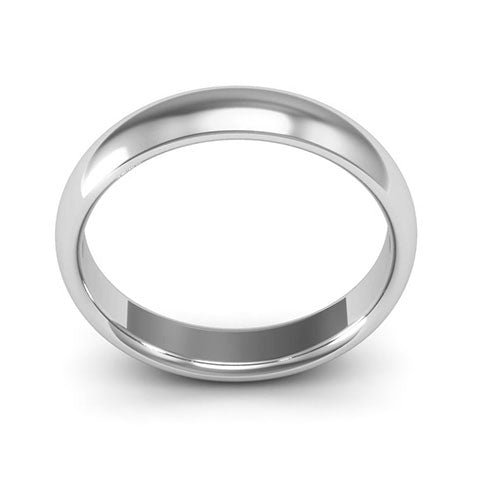 Silver 4mm half round comfort fit wedding band - DELLAFORA