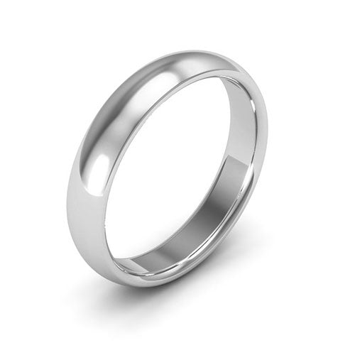 Silver 4mm half round comfort fit wedding band - DELLAFORA