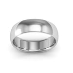 Silver 6mm half round comfort fit wedding band - DELLAFORA