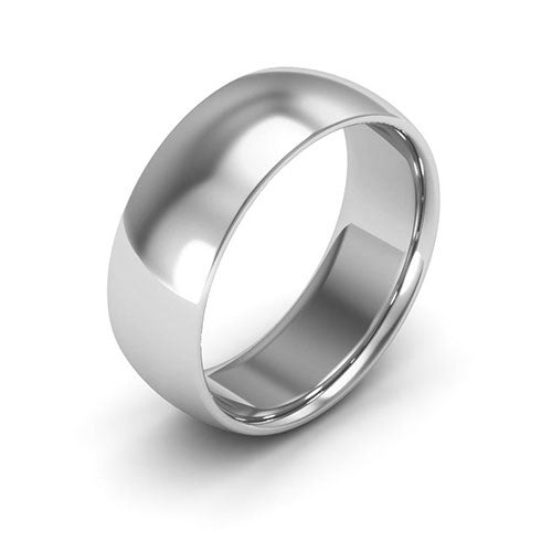 Silver 7mm half round comfort fit wedding band - DELLAFORA