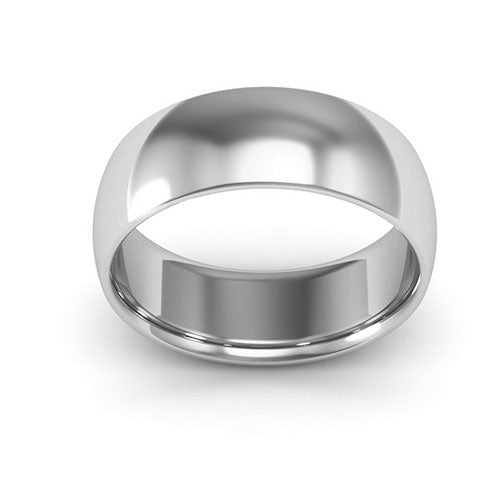 Silver 7mm half round comfort fit wedding band - DELLAFORA