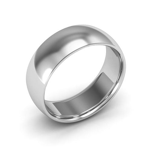 Silver 7mm half round comfort fit wedding band - DELLAFORA