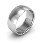 Silver 8mm half round comfort fit wedding band - DELLAFORA