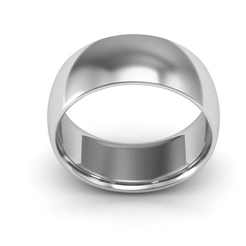 Silver 8mm half round comfort fit wedding band - DELLAFORA