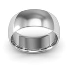 Silver 8mm half round comfort fit wedding band - DELLAFORA