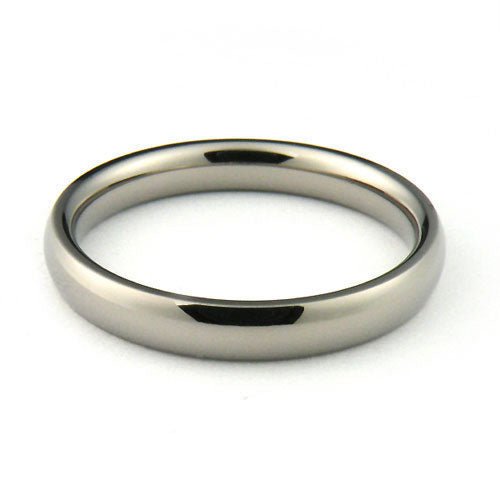 Titanium 3mm half round comfort fit wedding band - DELLAFORA