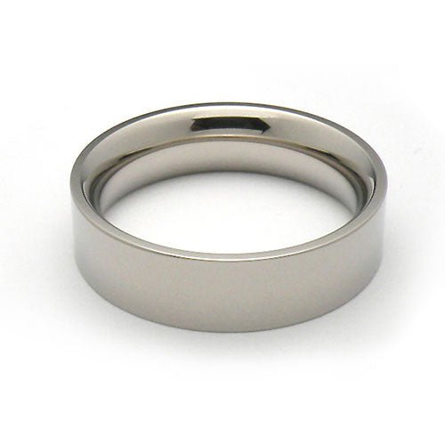 Titanium 6mm flat comfort fit wedding band - DELLAFORA
