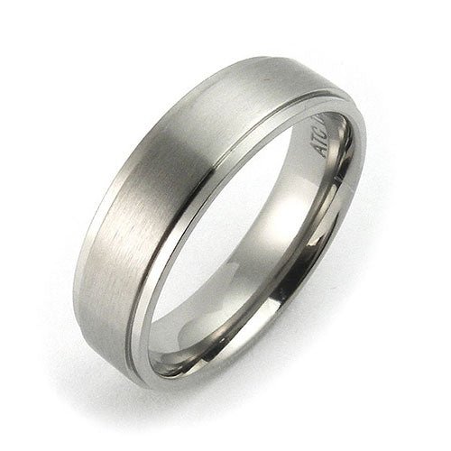 Titanium 6mm flat edge comfort fit wedding band - DELLAFORA